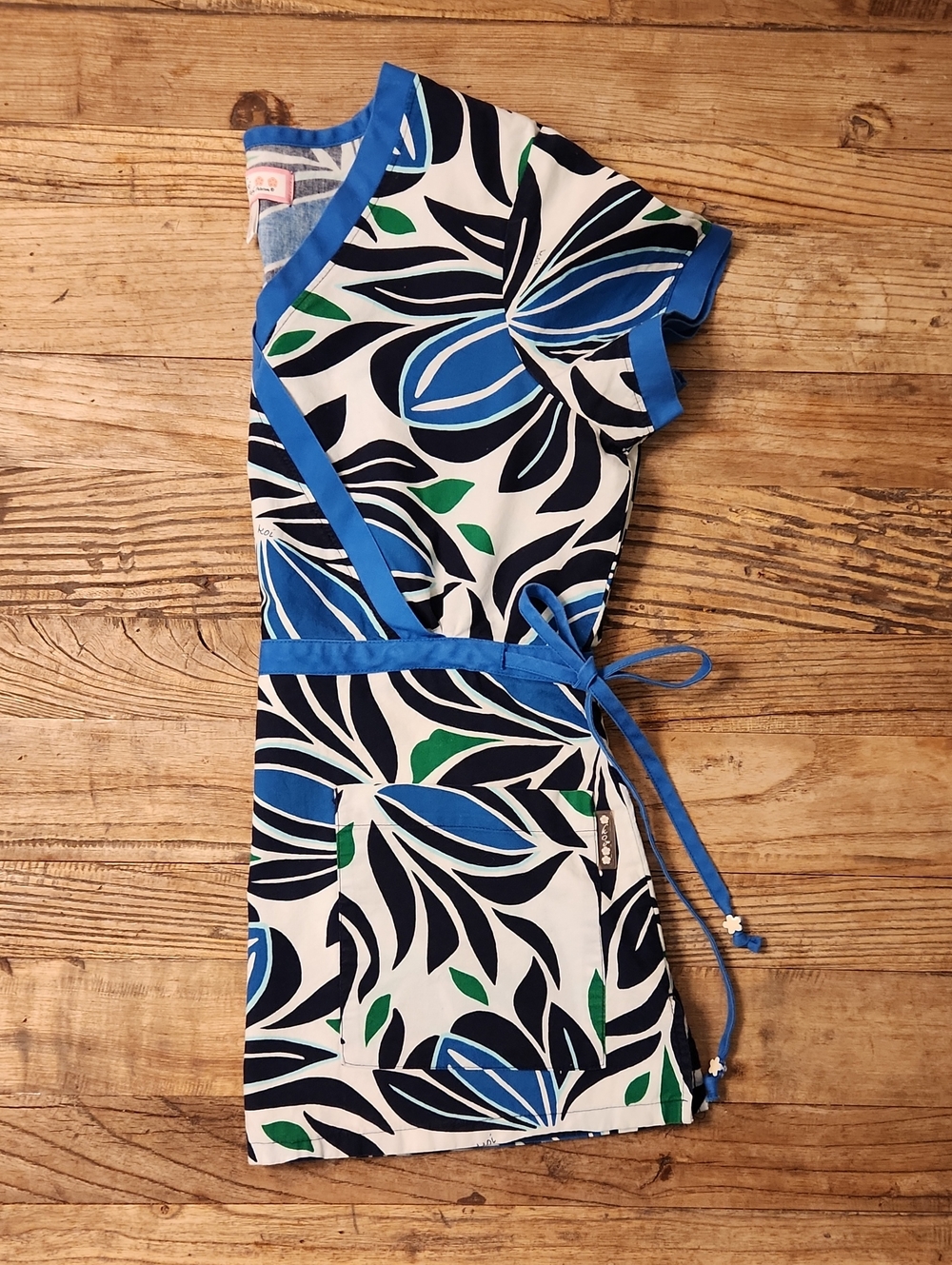 Koi Mock-wrap Scrub Top